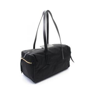 Prada Handle Black Top Re Shoulder Nylon Bag Leather